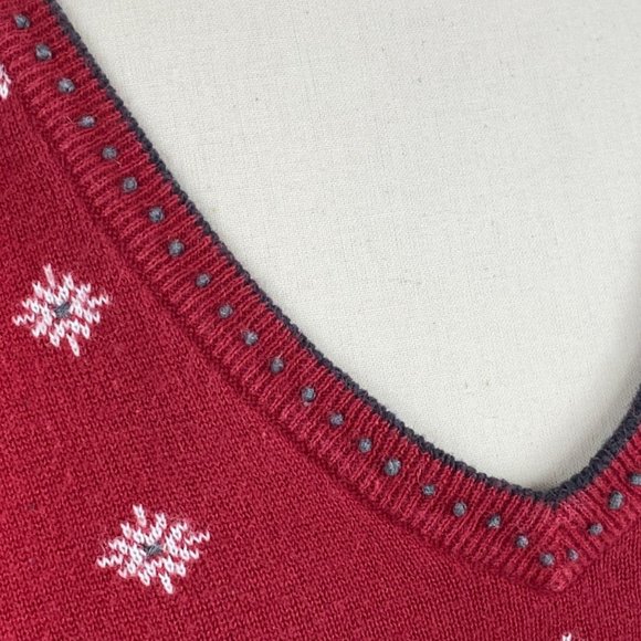 Vintage Woolrich Snowflake Knit Detail Contrast Cuff Ugly Christmas Sweater-M - Picture 8 of 14